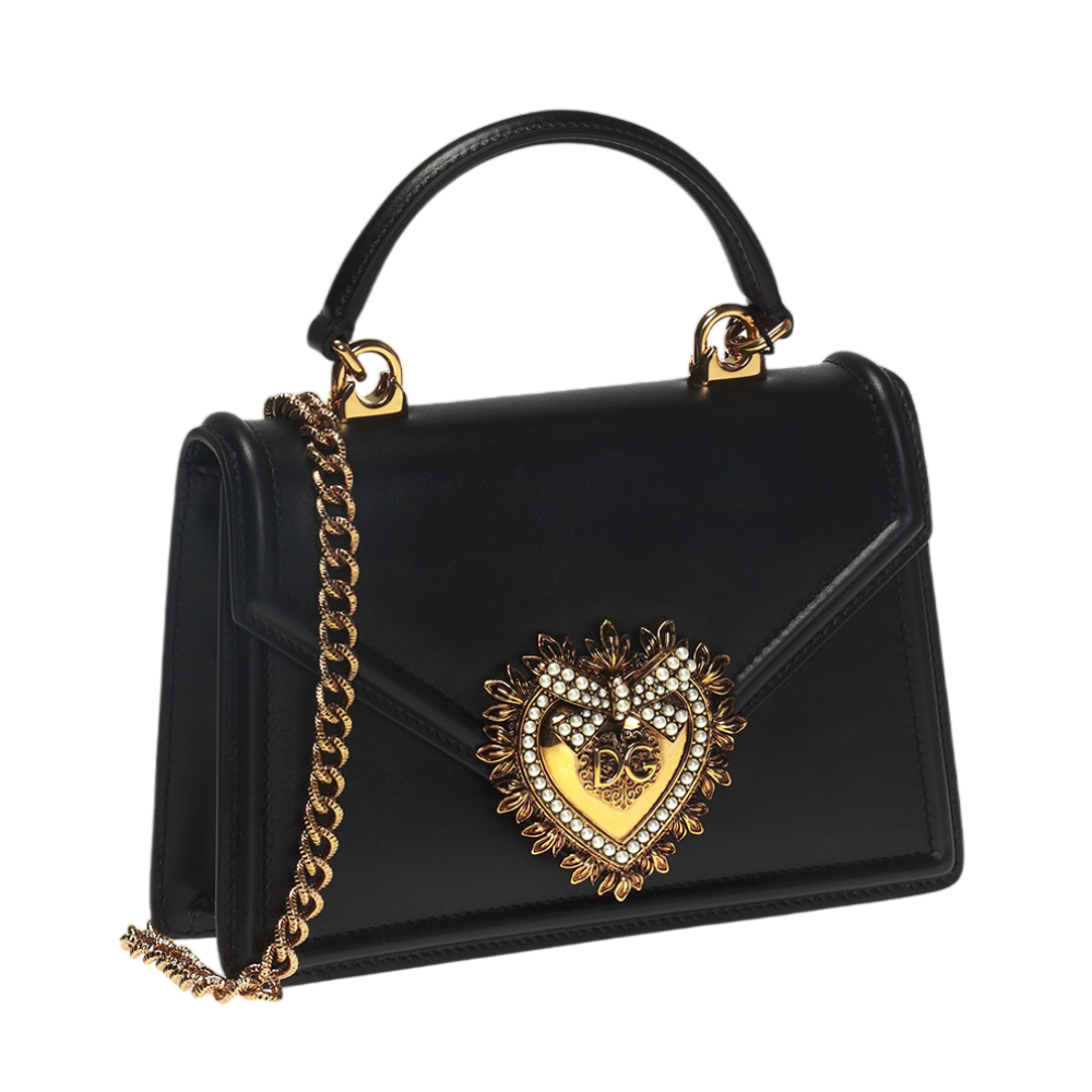 Dolce & Gabbana Foldover Top Small Satin Devotion Bag