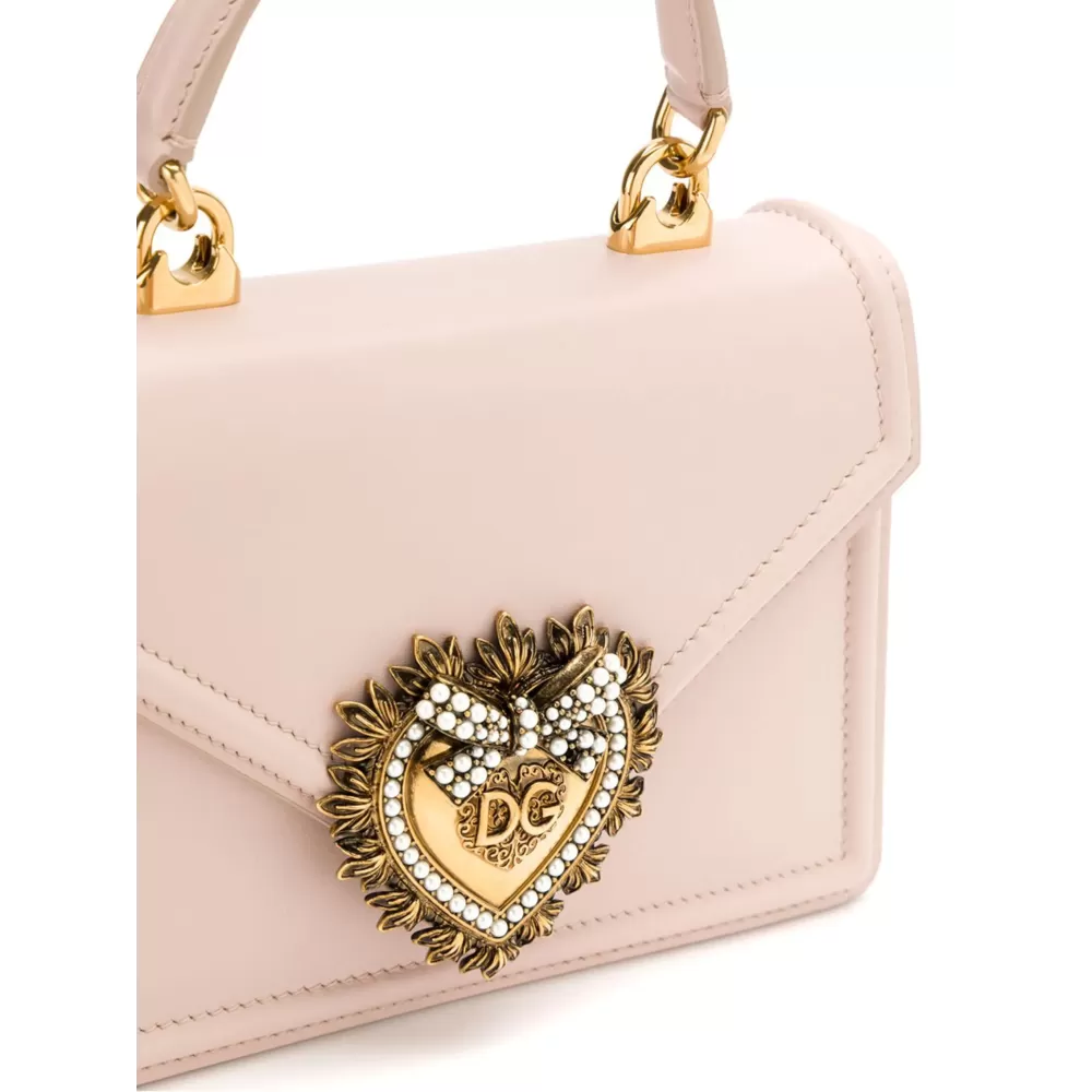 Dolce & Gabbana Foldover Top Small Satin Devotion Bag