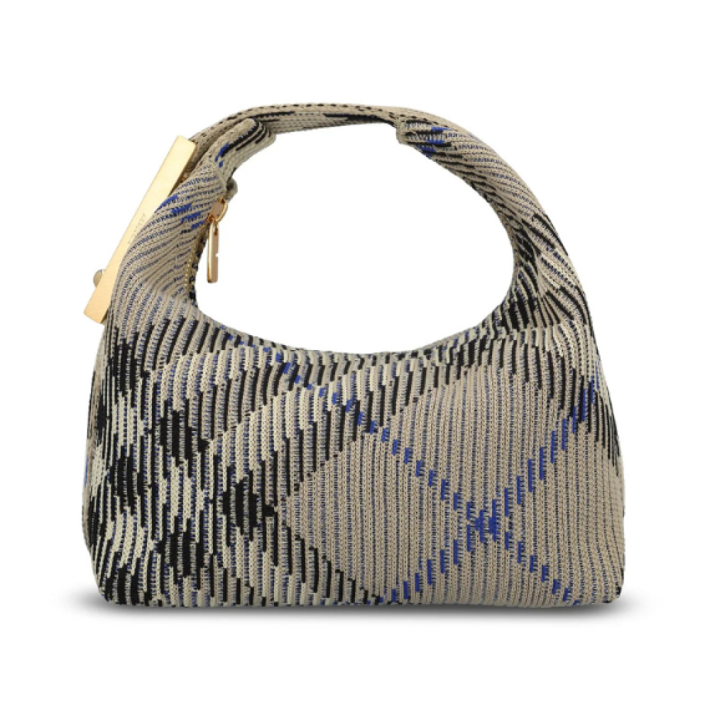 Burberry Mini Peg Checked Top Handle Bag