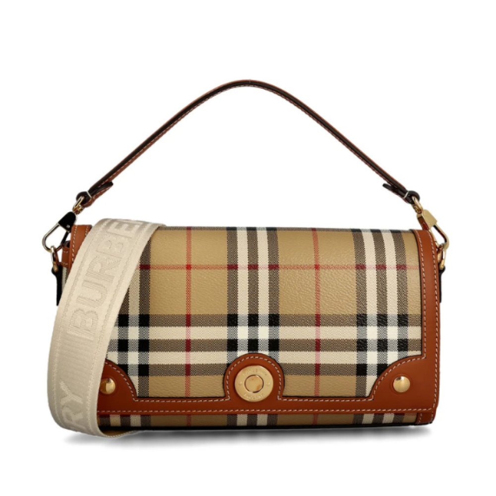 Burberry Check-Pattern Tote Bag