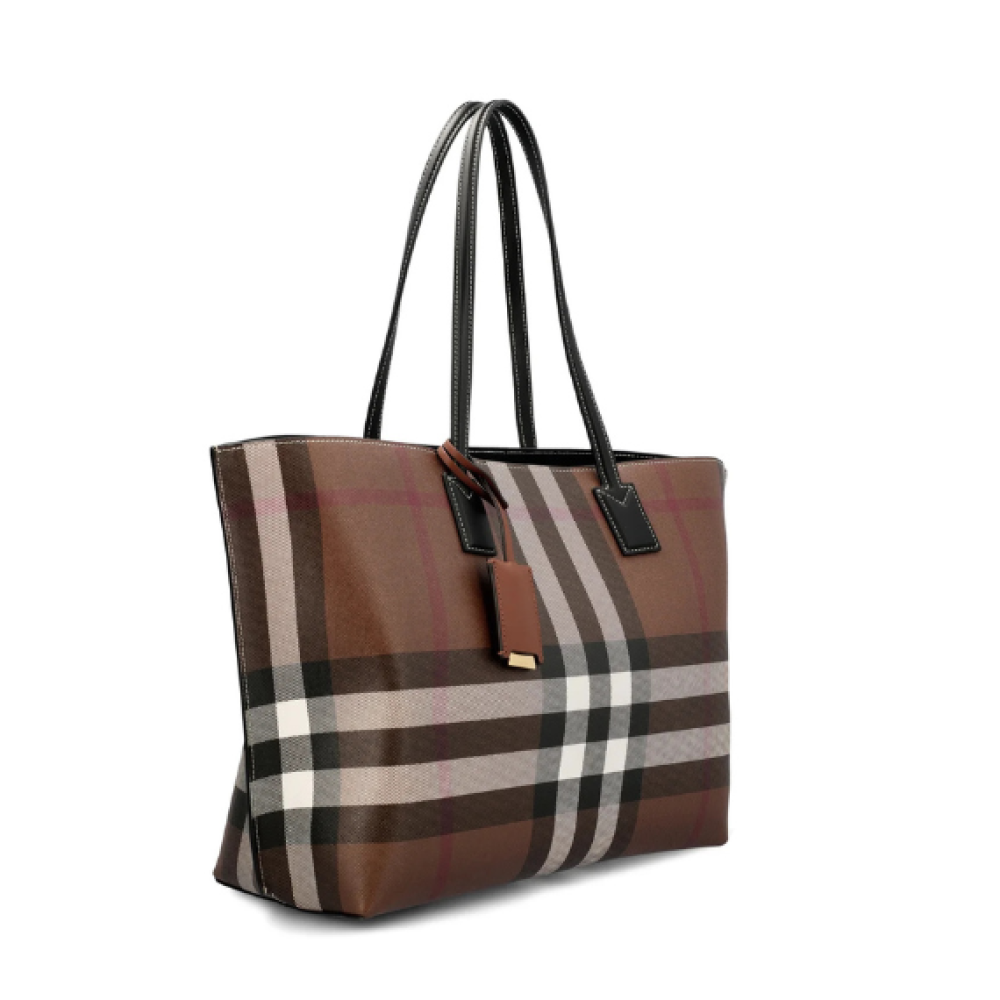 Burberry Check Printed Tote Bag