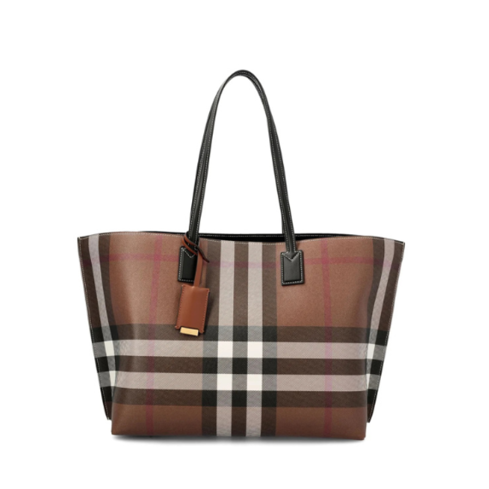 Burberry Check Printed Tote Bag