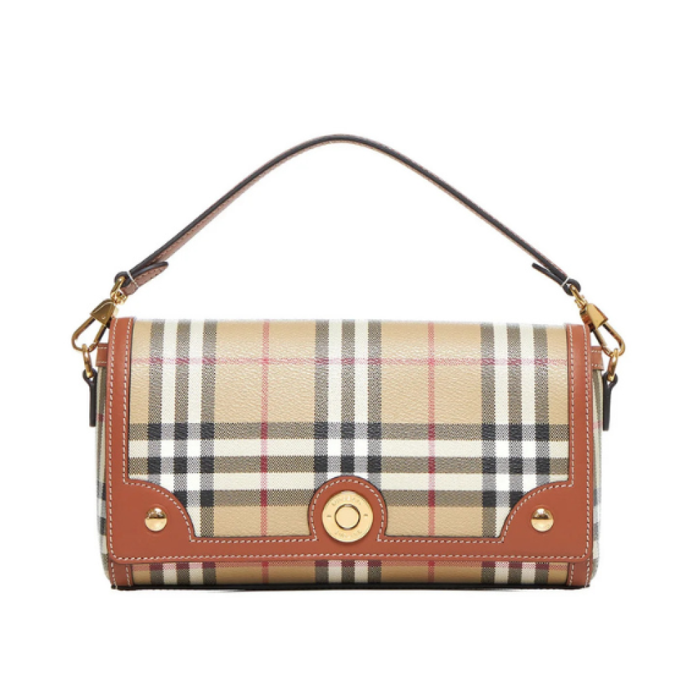 Burberry Checked Foldover-Top Shoulder Bag