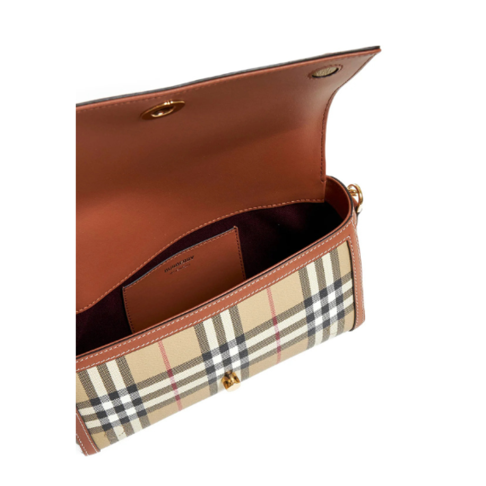 Burberry Checked Foldover-Top Shoulder Bag