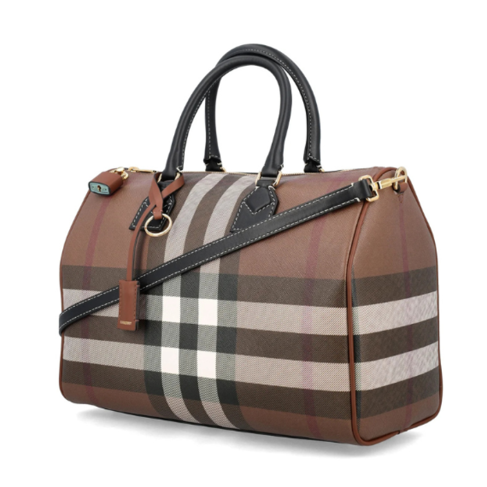 Burberry Checked Pattern Bowling Bag