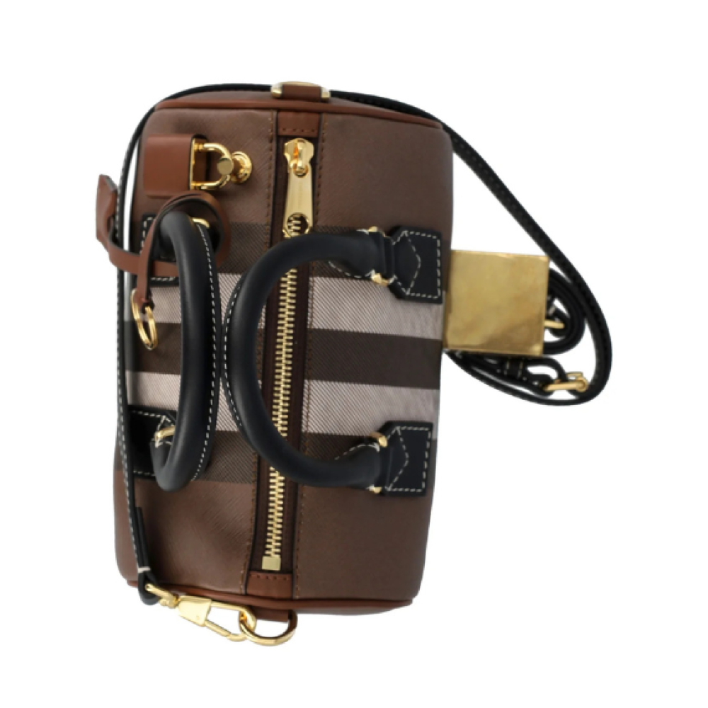 Burberry Checked Zipped Mini Tote Bag