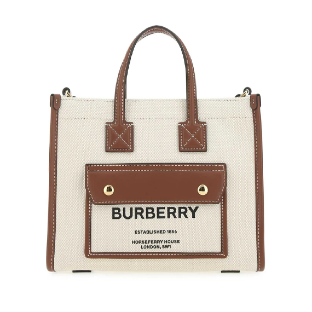 Burberry Logo Printed Mini Freya Tote Bag