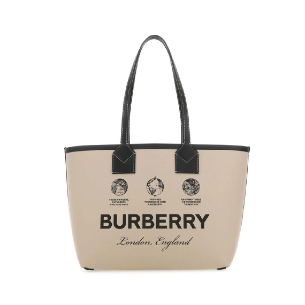 Burberry Logo Printed Tote Bag