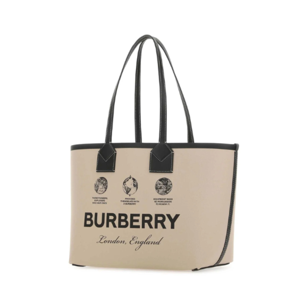 Burberry Logo Printed Tote Bag