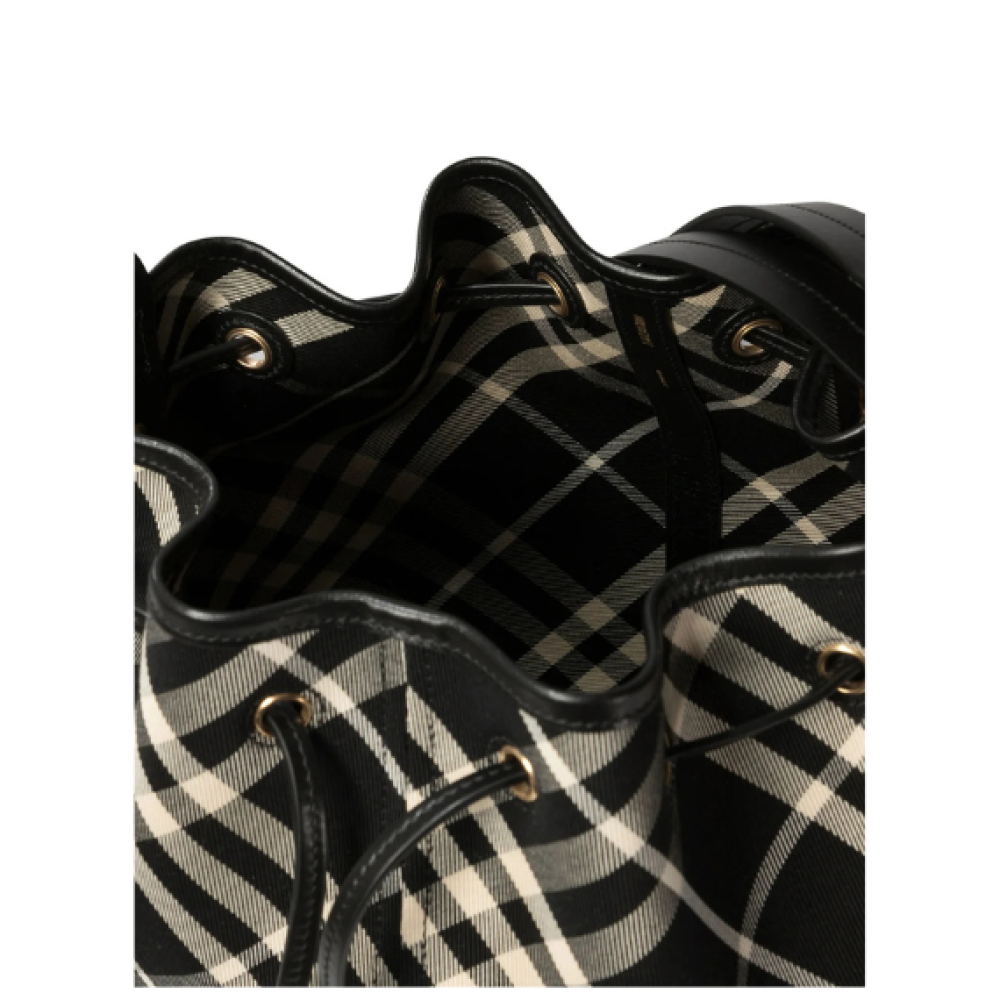 Burberry Medium Check Drawstring Bucket Bag