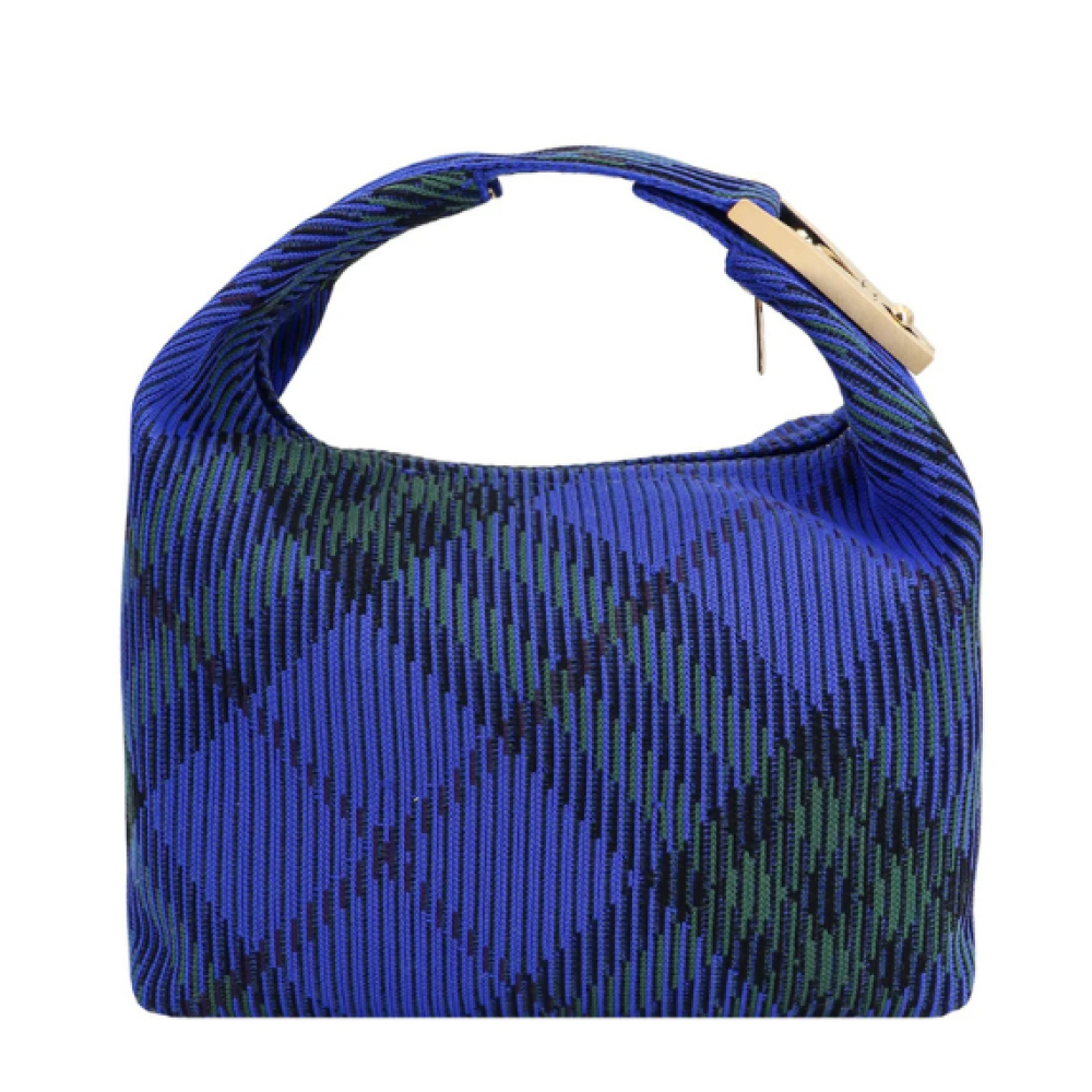 Burberry Medium Peg Check-Pattern Zipped Shoulder Bag