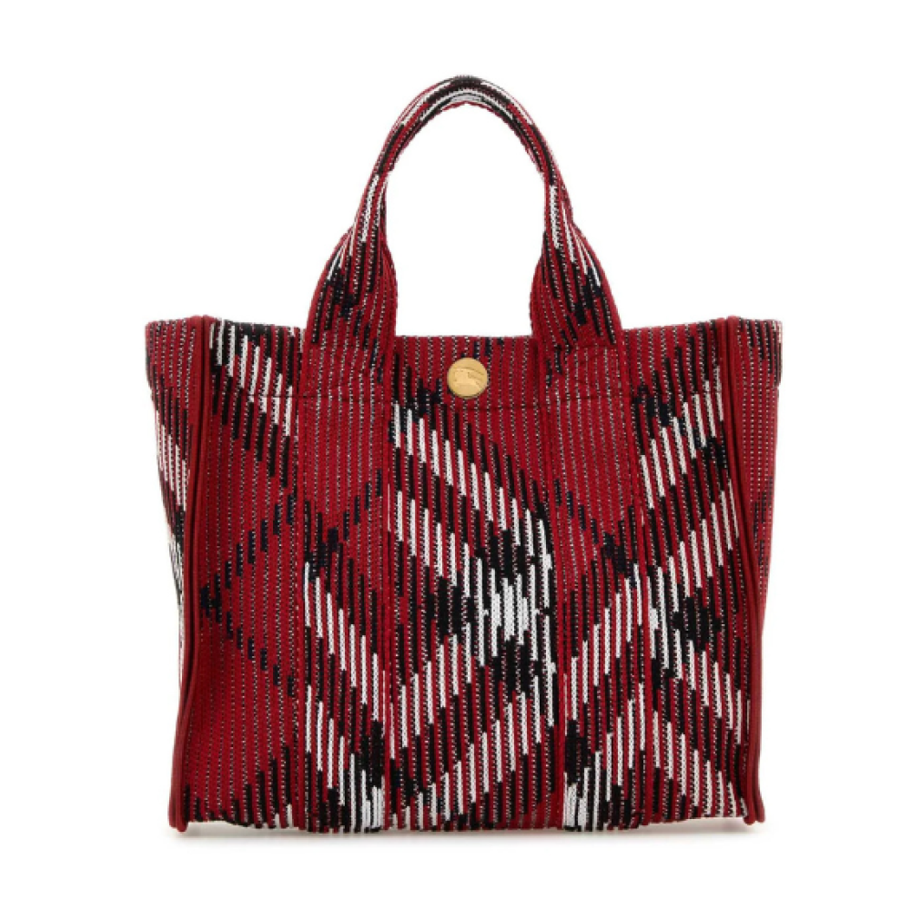 Burberry Mini Check Knitted Tote Bag