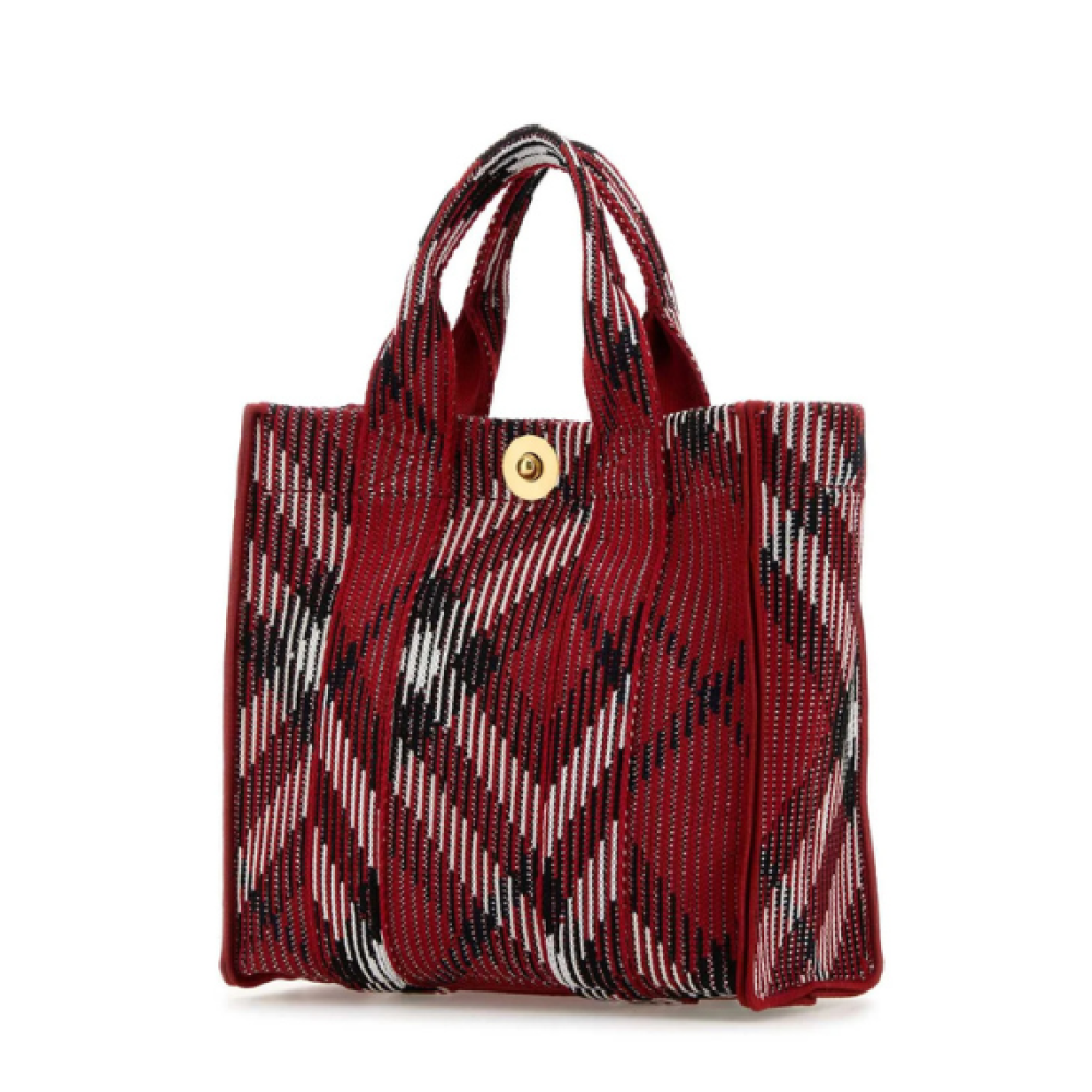 Burberry Mini Check Knitted Tote Bag