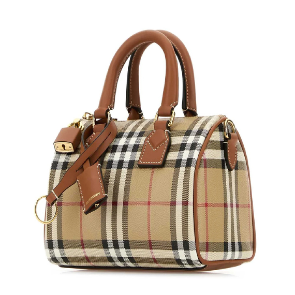 Burberry Checked Mini Bowling Bag