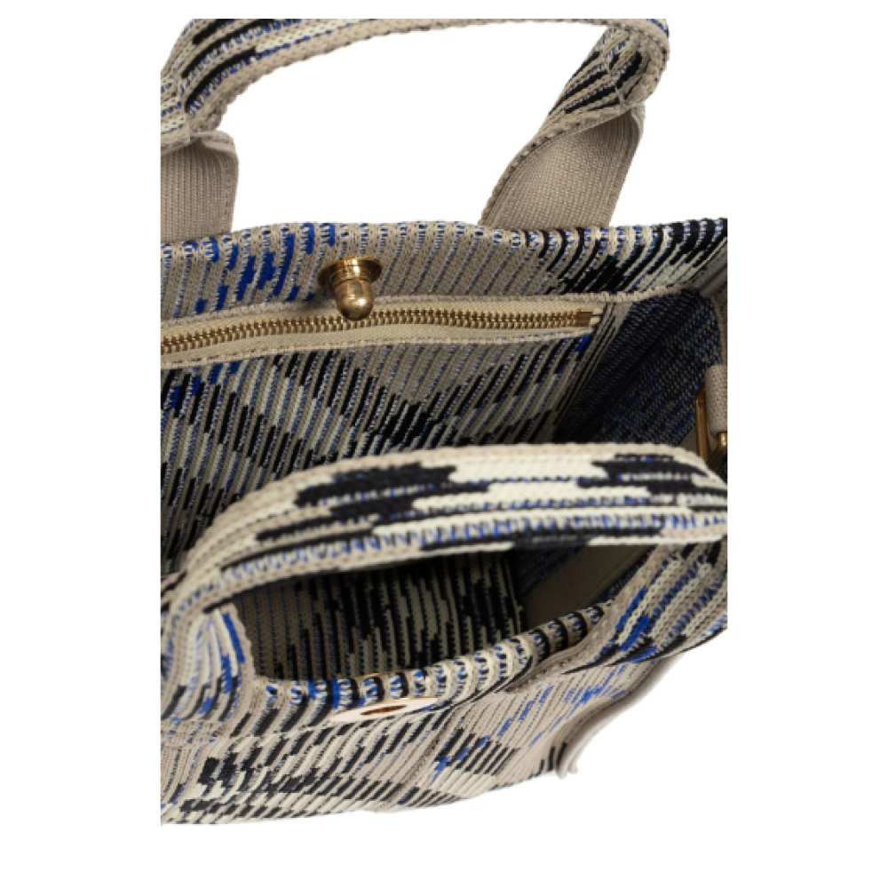  Burberry Mini Checked Knitted Top Handle Bag