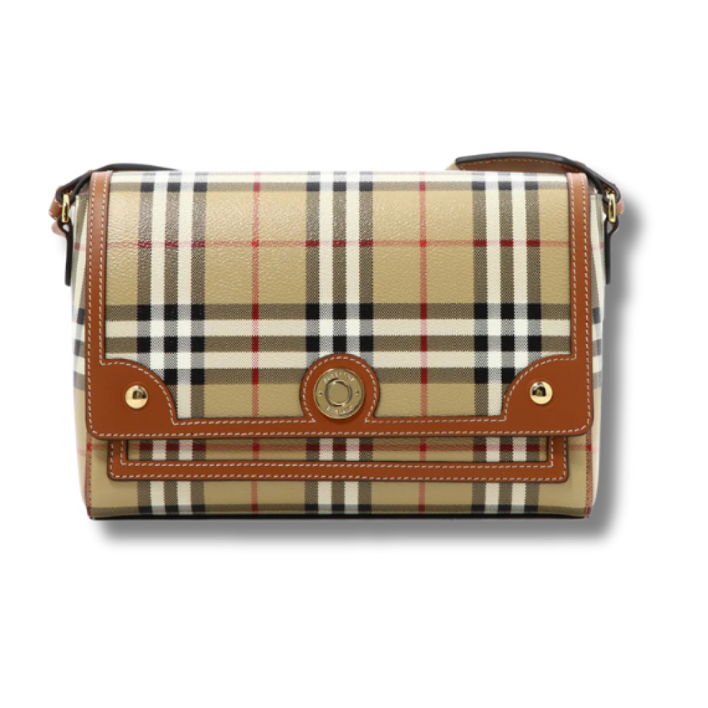 Burberry Note Checked Crossbody Bag