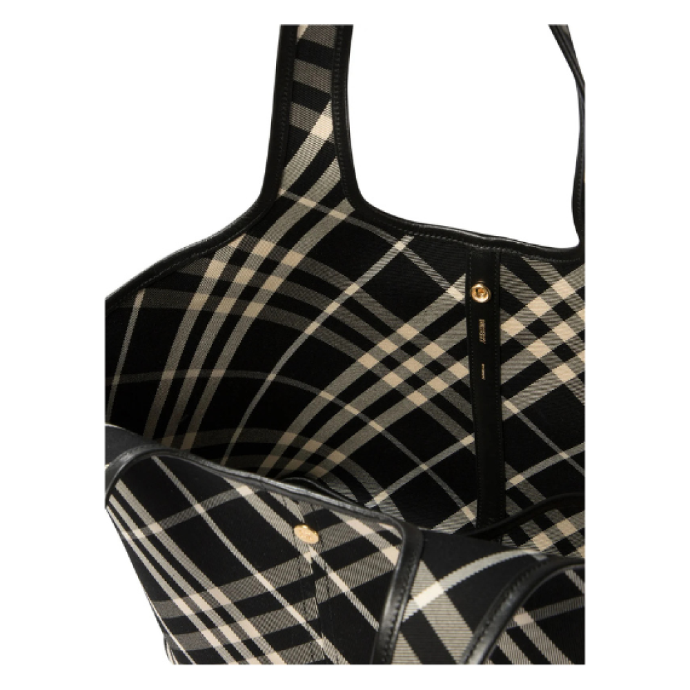 Burberry Nova Checked Top Handle Bag