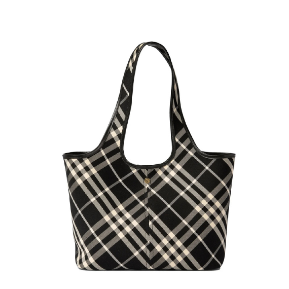 Burberry Nova Checked Top Handle Bag