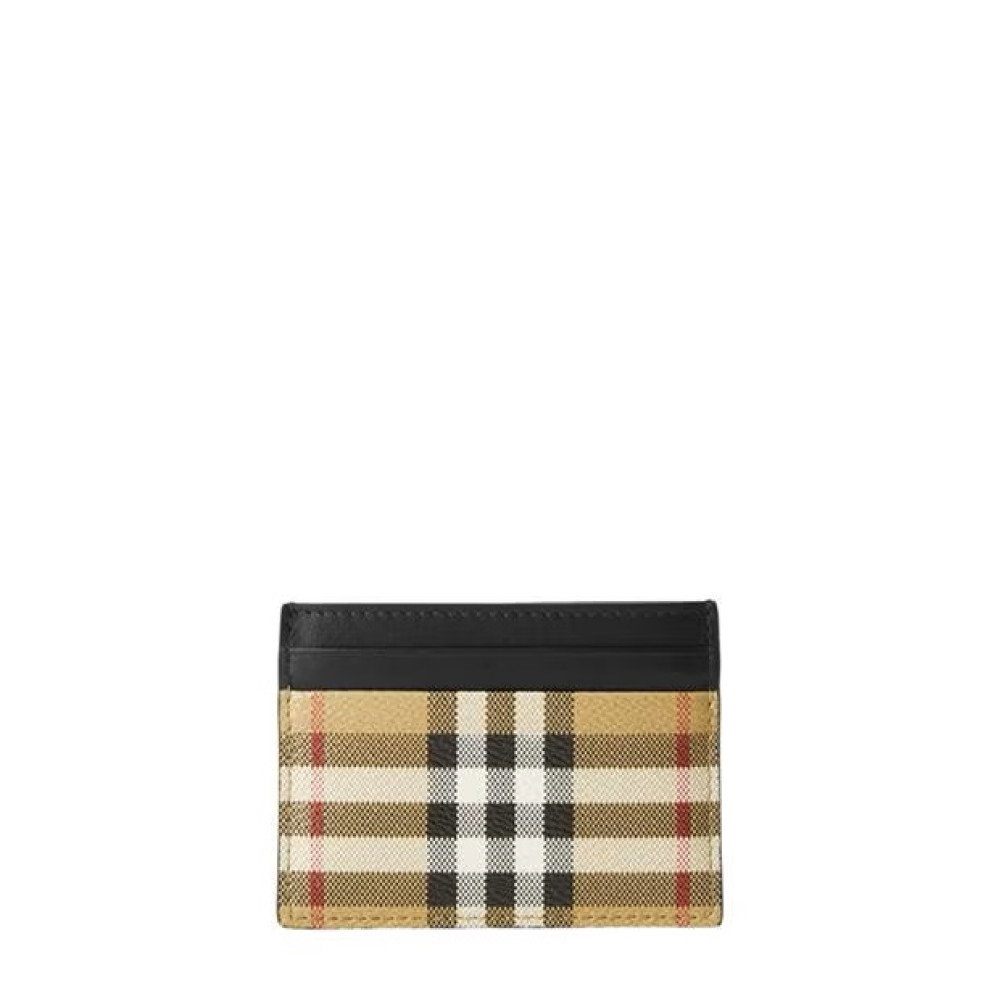 Burberry Check leather card holder