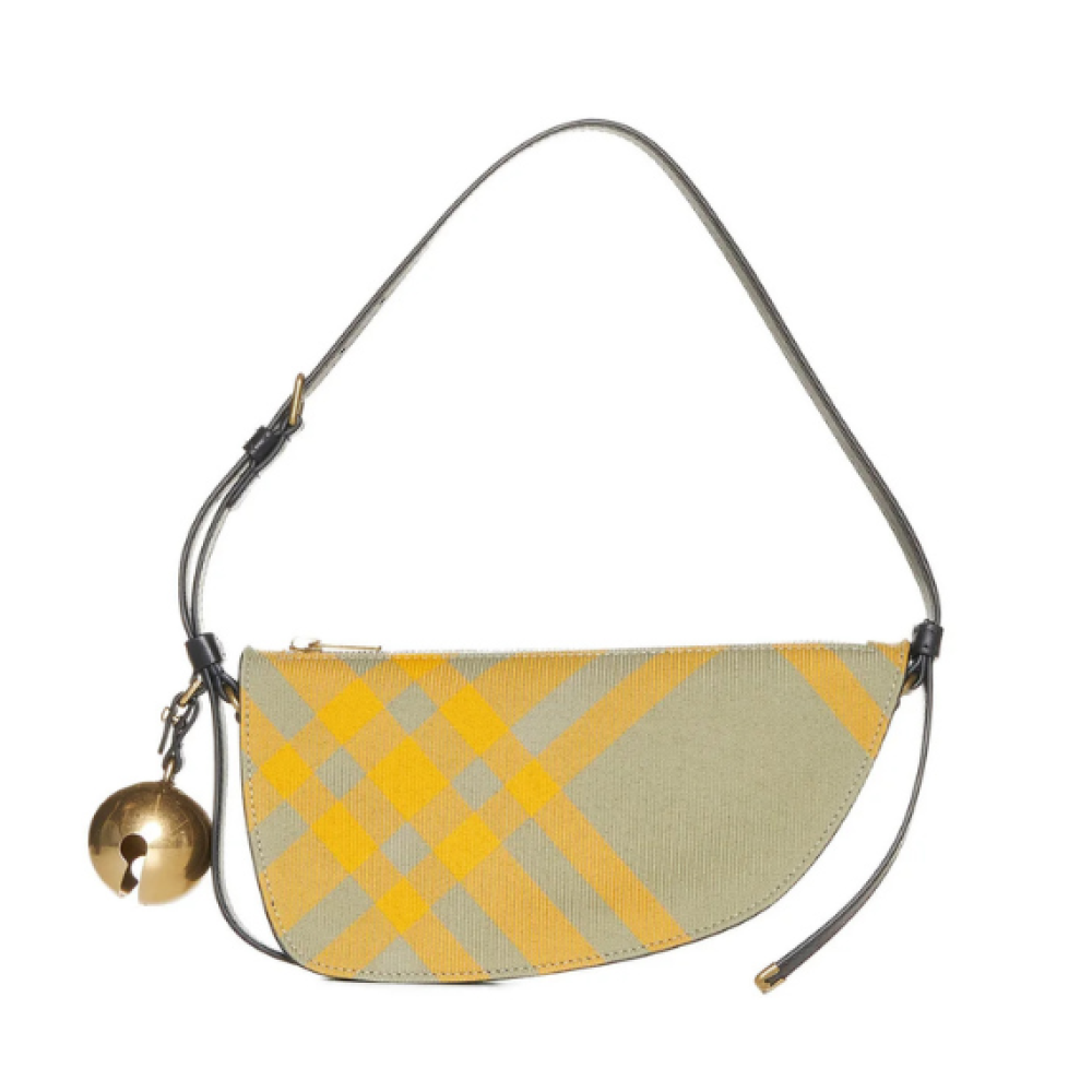 Burberry Sling Shield Check-Pattern Zipped Shoulder Bag