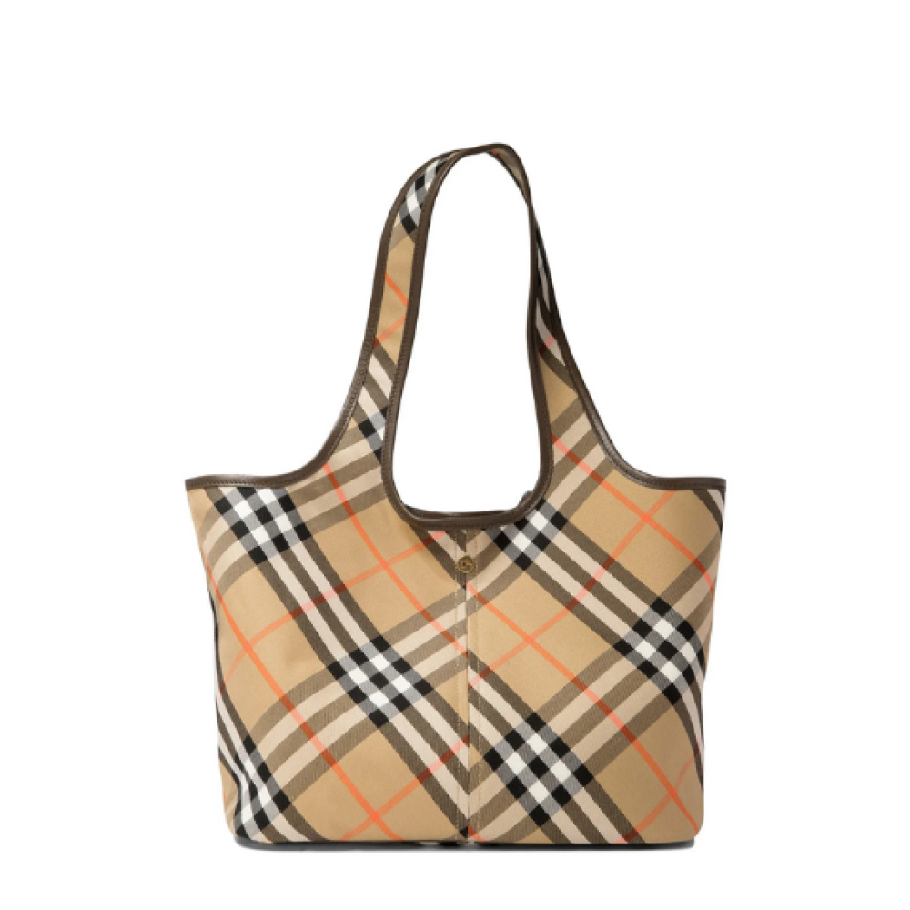 Burberry Small Checked Top Handle Bag