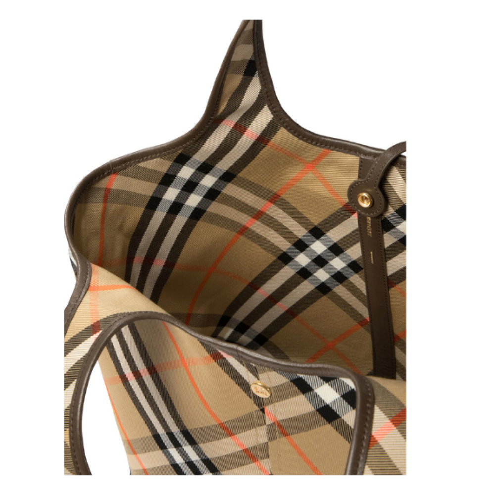 Burberry Small Checked Top Handle Bag