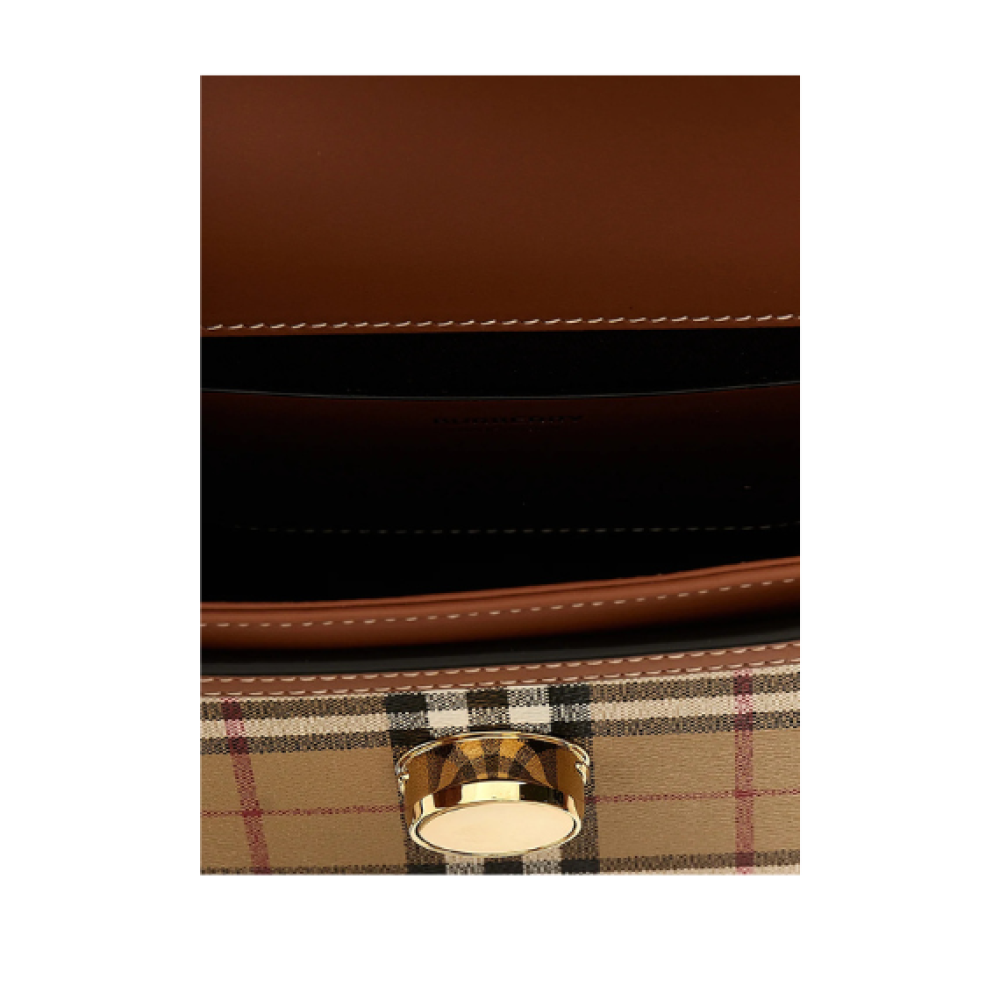 Burberry Small Elizabeth Checked Foldover-Top Crossbody Bag