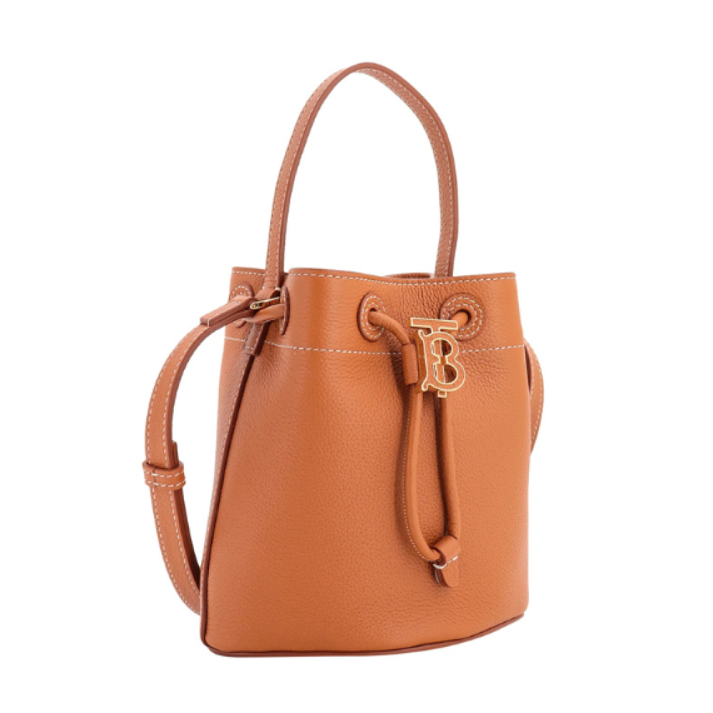 Burberry TB Monogram Plaque Drawstring Bucket Bag