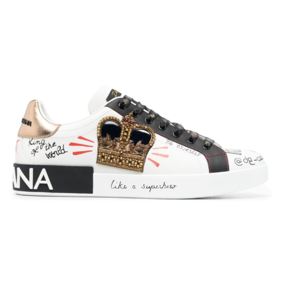 Dolce & Gabbana Portofino patch-detail leather sneakers