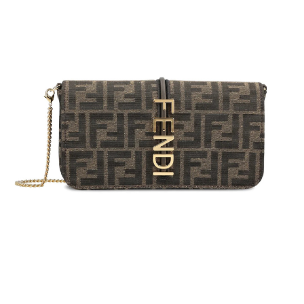 Fendi Fendi Fendigraphy FF Jacquard Chain-Linked Wallet