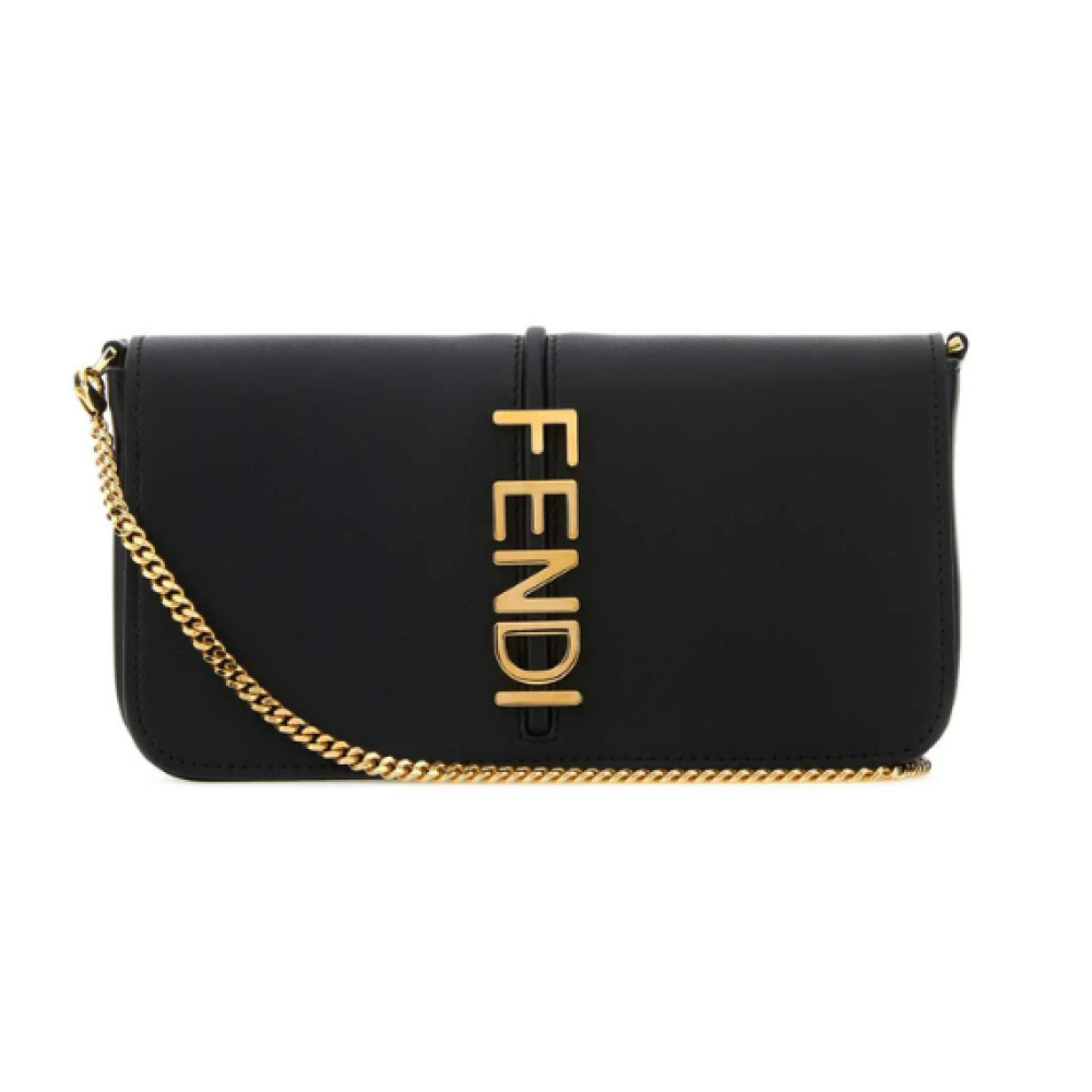 Fendi Fendi Fendigraphy Logo Lettering Chain-Link Wallet