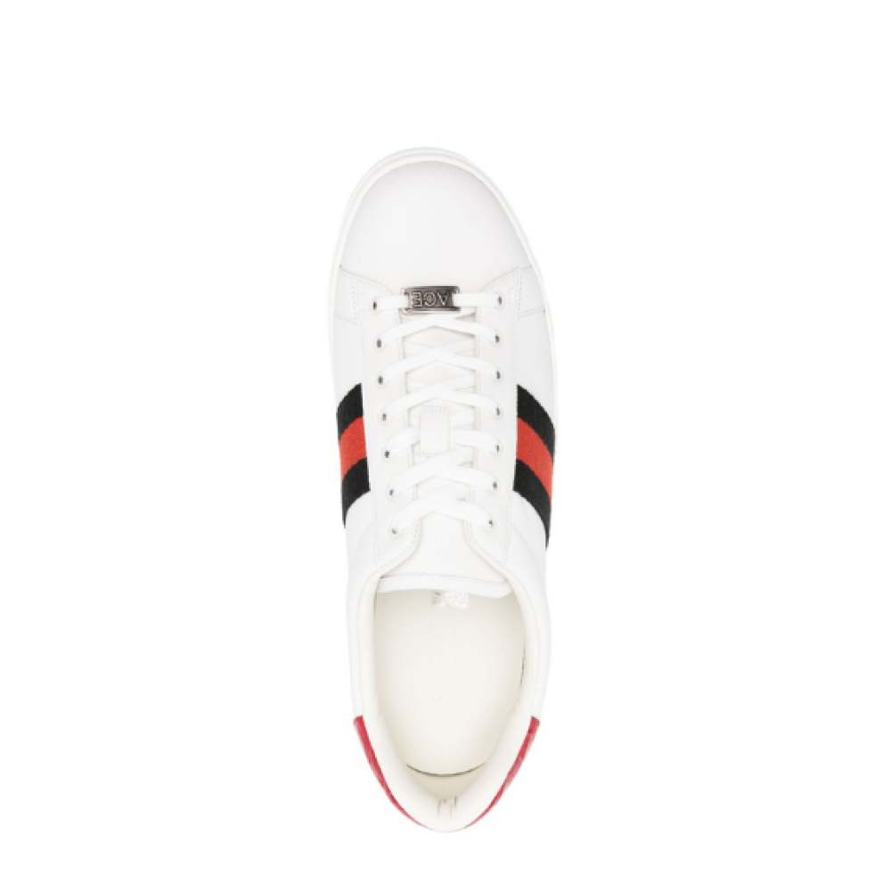 Gucci Ace web-trim leather sneakers
