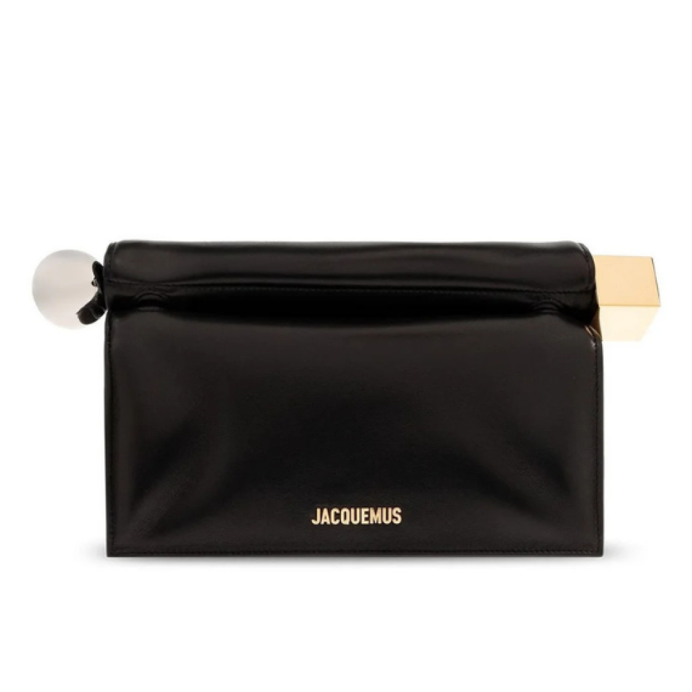 Jacquemus La Pochette Rond Carré Logo Plaque Clutch Bag
