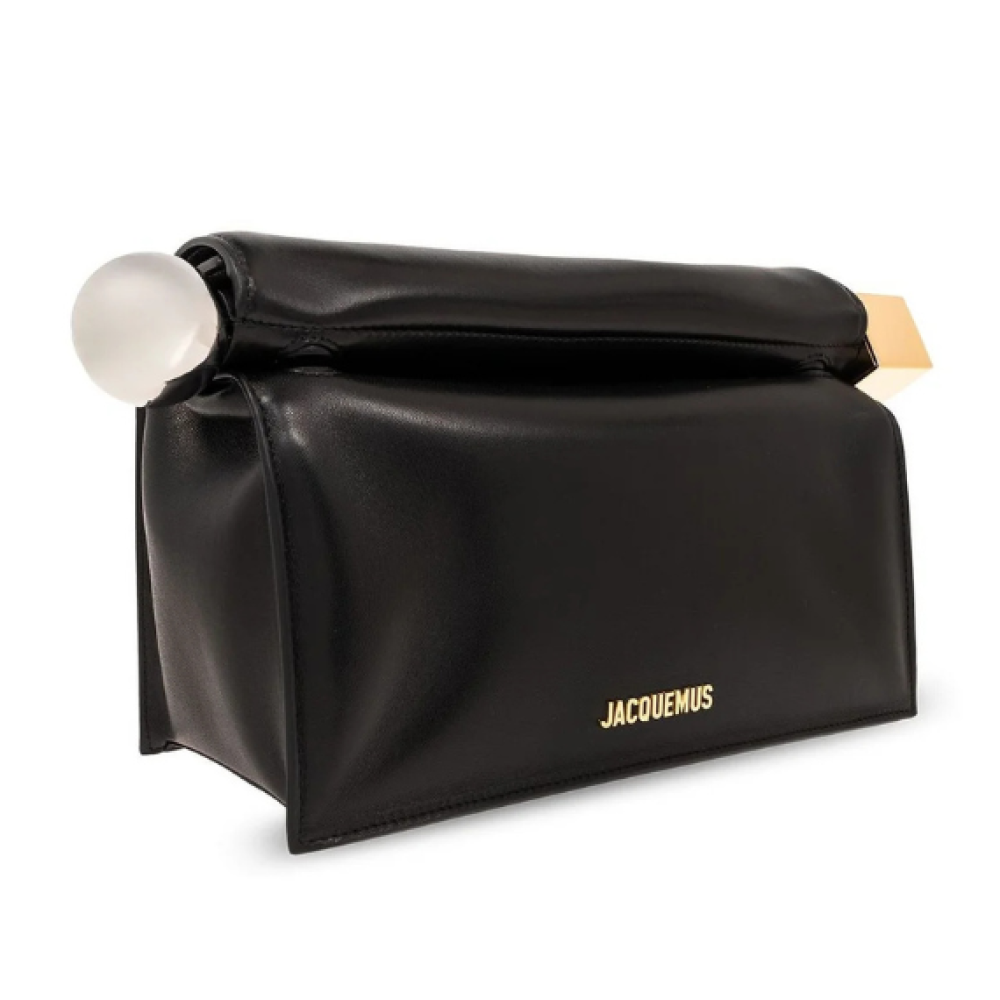 Jacquemus La Pochette Rond Carré Logo Plaque Clutch Bag