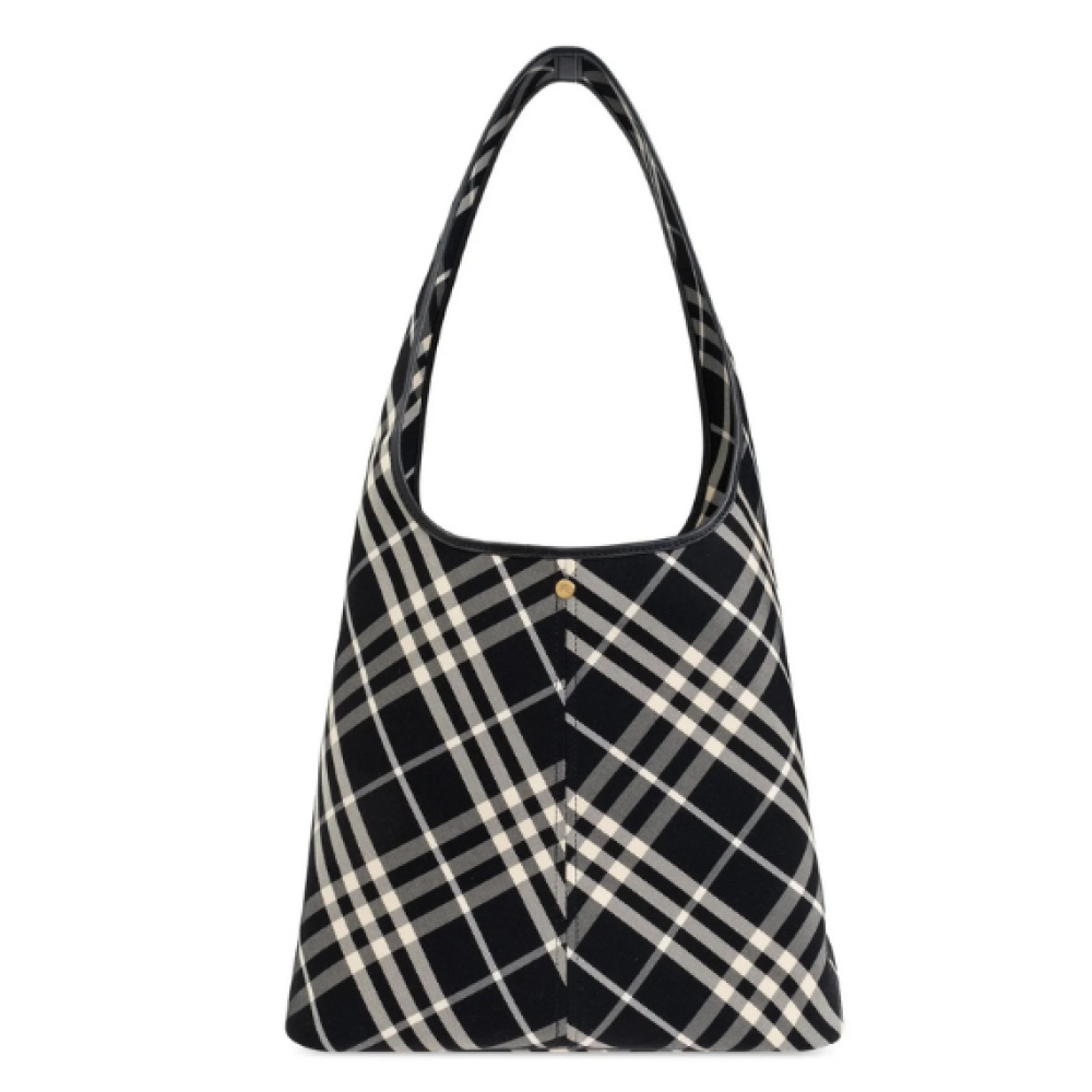 Burberry Check Pattern Large Shoulder Bag
