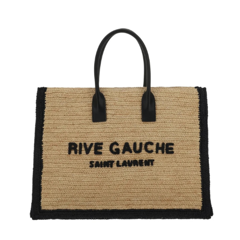 Saint Laurent Logo Embroidered Rive Gauche Tote Bag