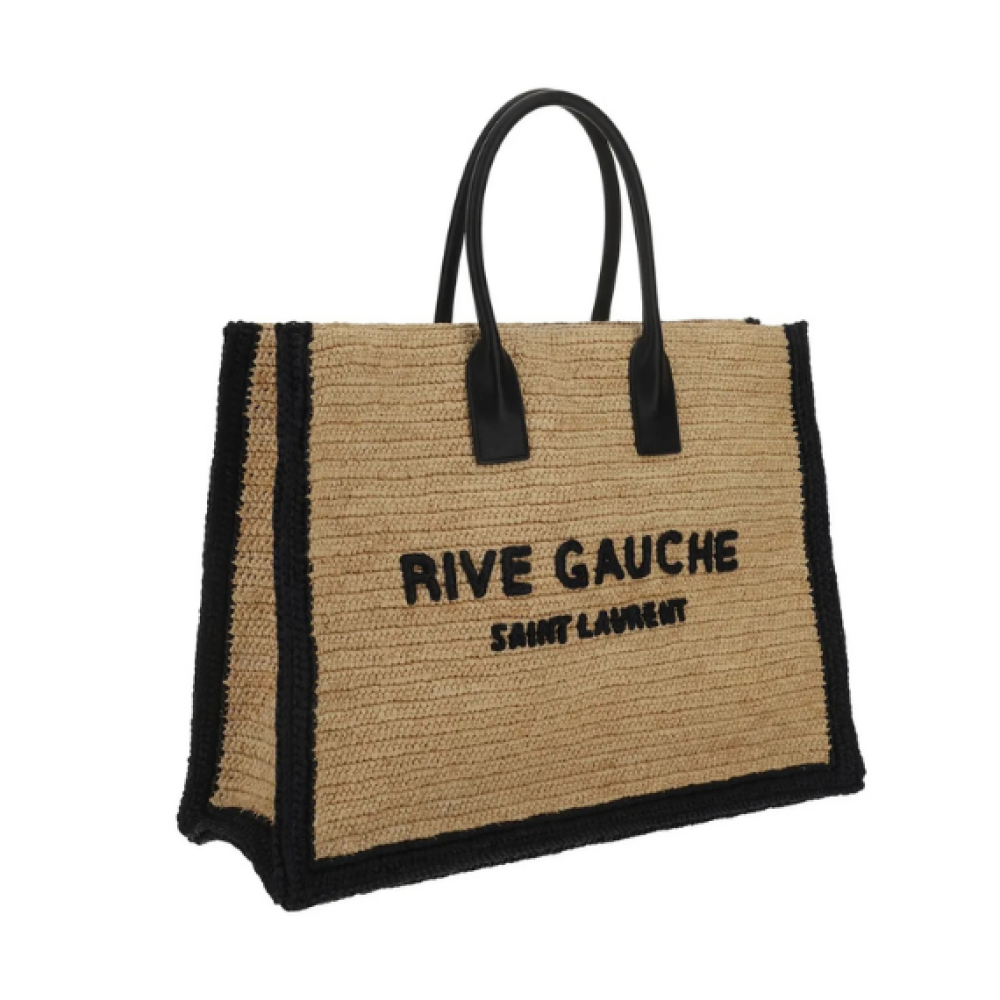 Saint Laurent Logo Embroidered Rive Gauche Tote Bag