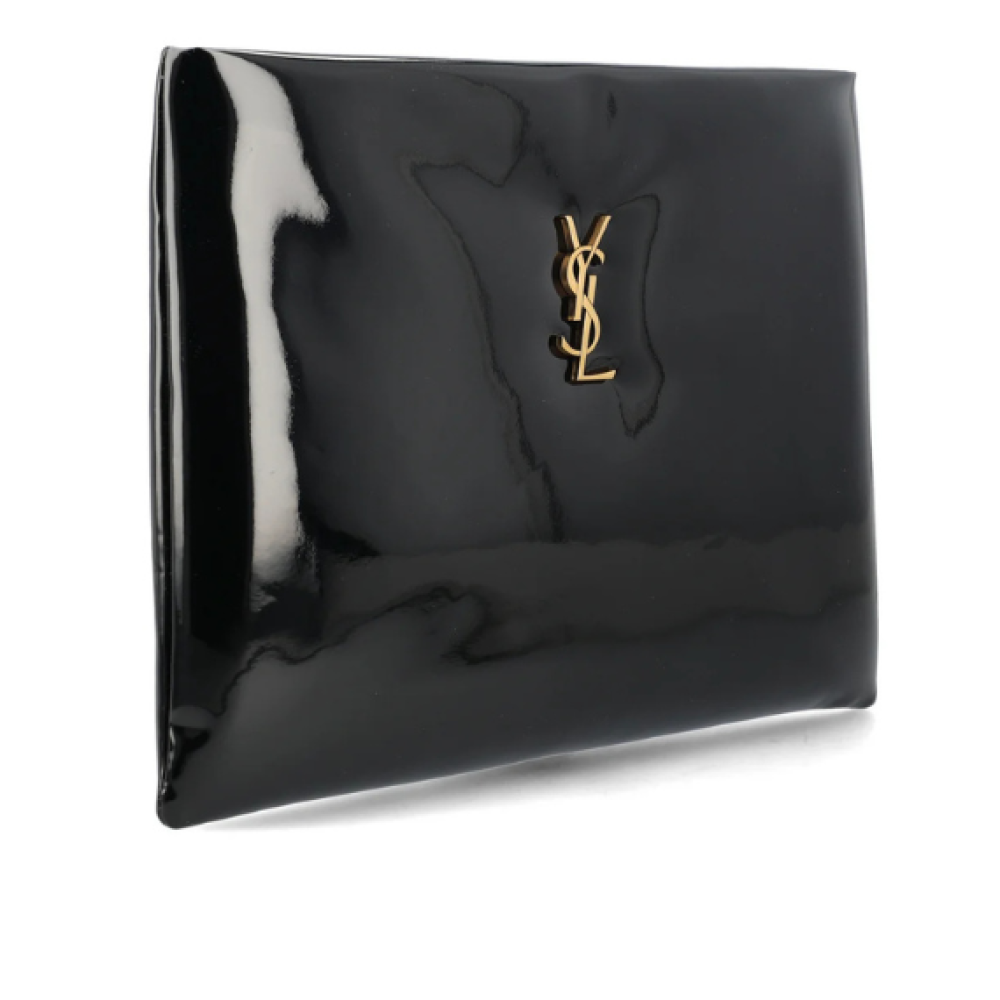 Saint Laurent Logo Plaque Large Clutch Bag
