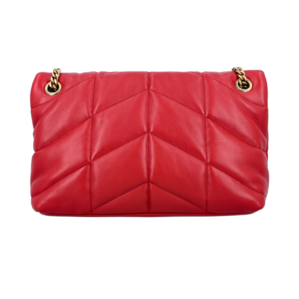 Saint Laurent Logo Plaque Puffer Chained Shoulder Bag