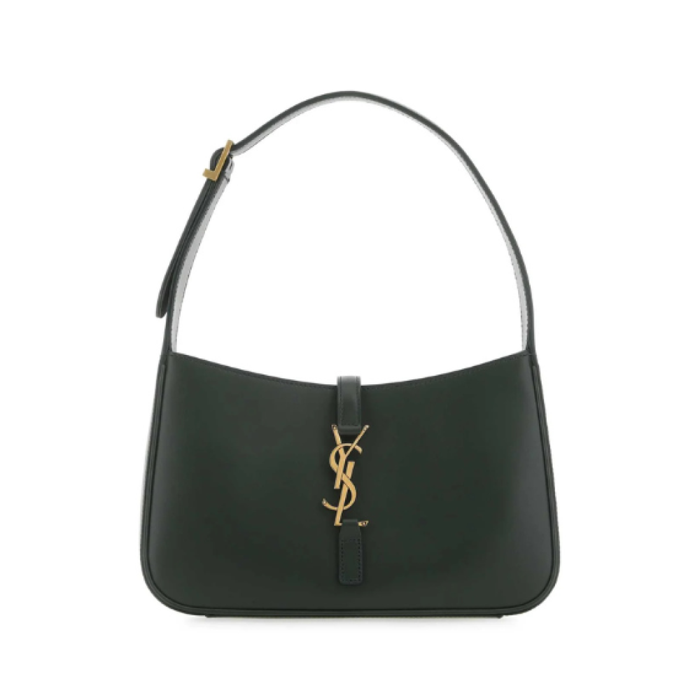 Saint Laurent Logo Plaque Zip-Up Shoulder Bag