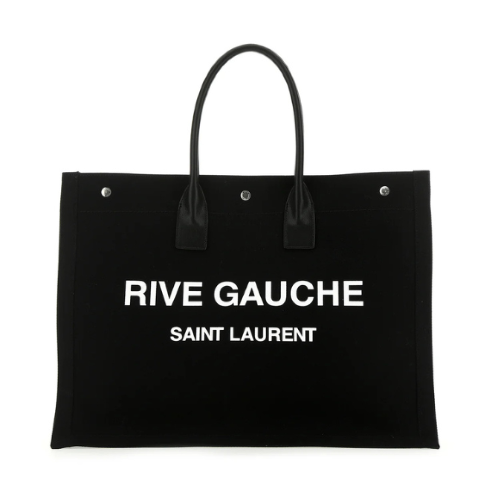 Saint Laurent Rive Gauche Logo Printed Tote Bag