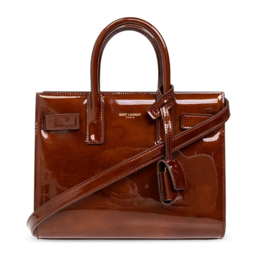 Saint Laurent Sac De Jour Padlock-Detailed Nano Tote Bag