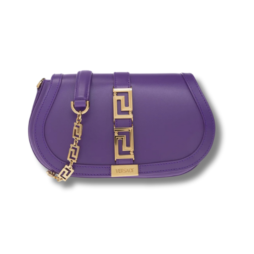 Versace Greca Fold-Over Crossbody Bag