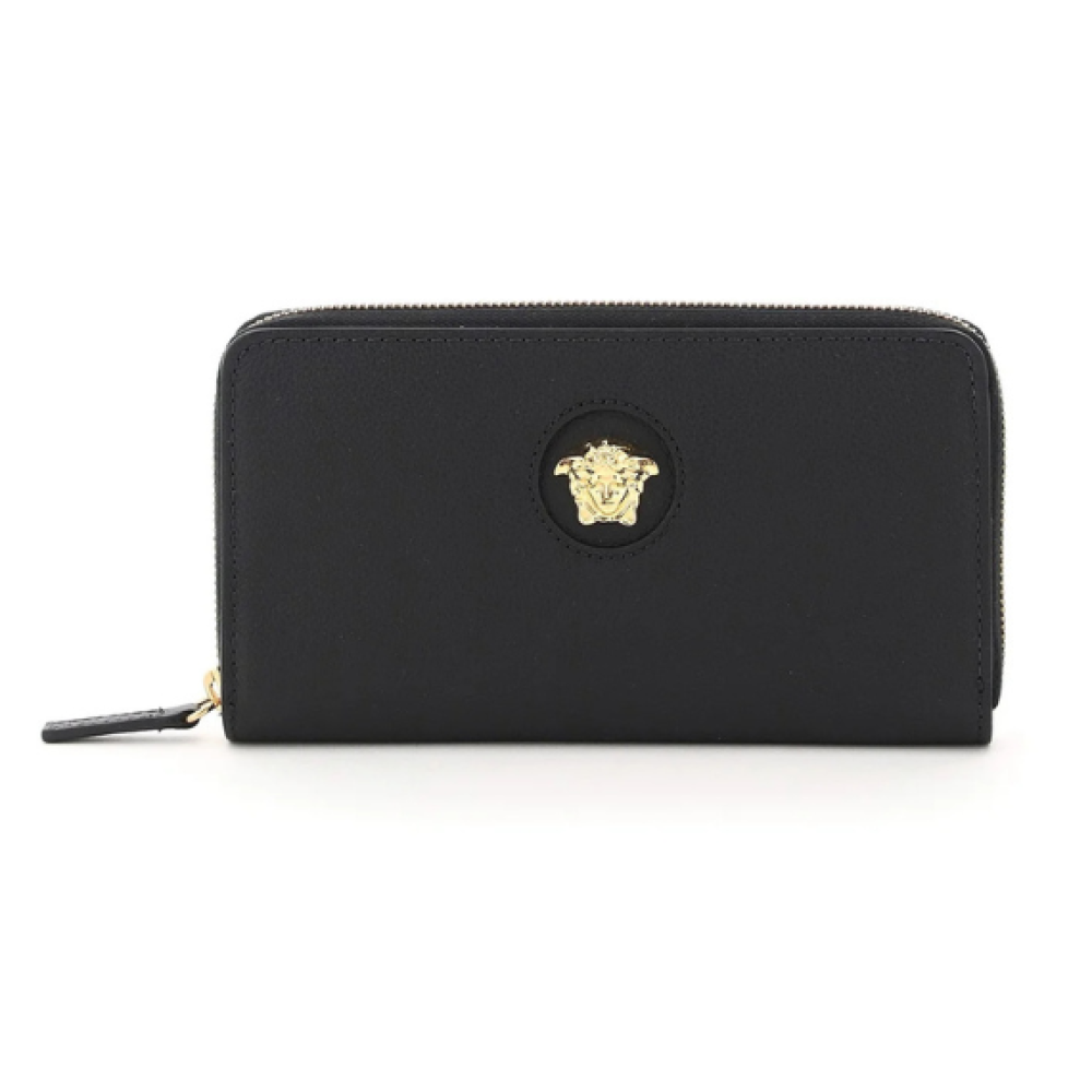 Versace Versace Logo Detailed Zipped Wallet