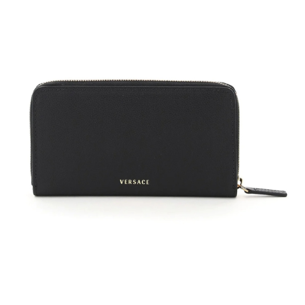 Versace Versace Logo Detailed Zipped Wallet